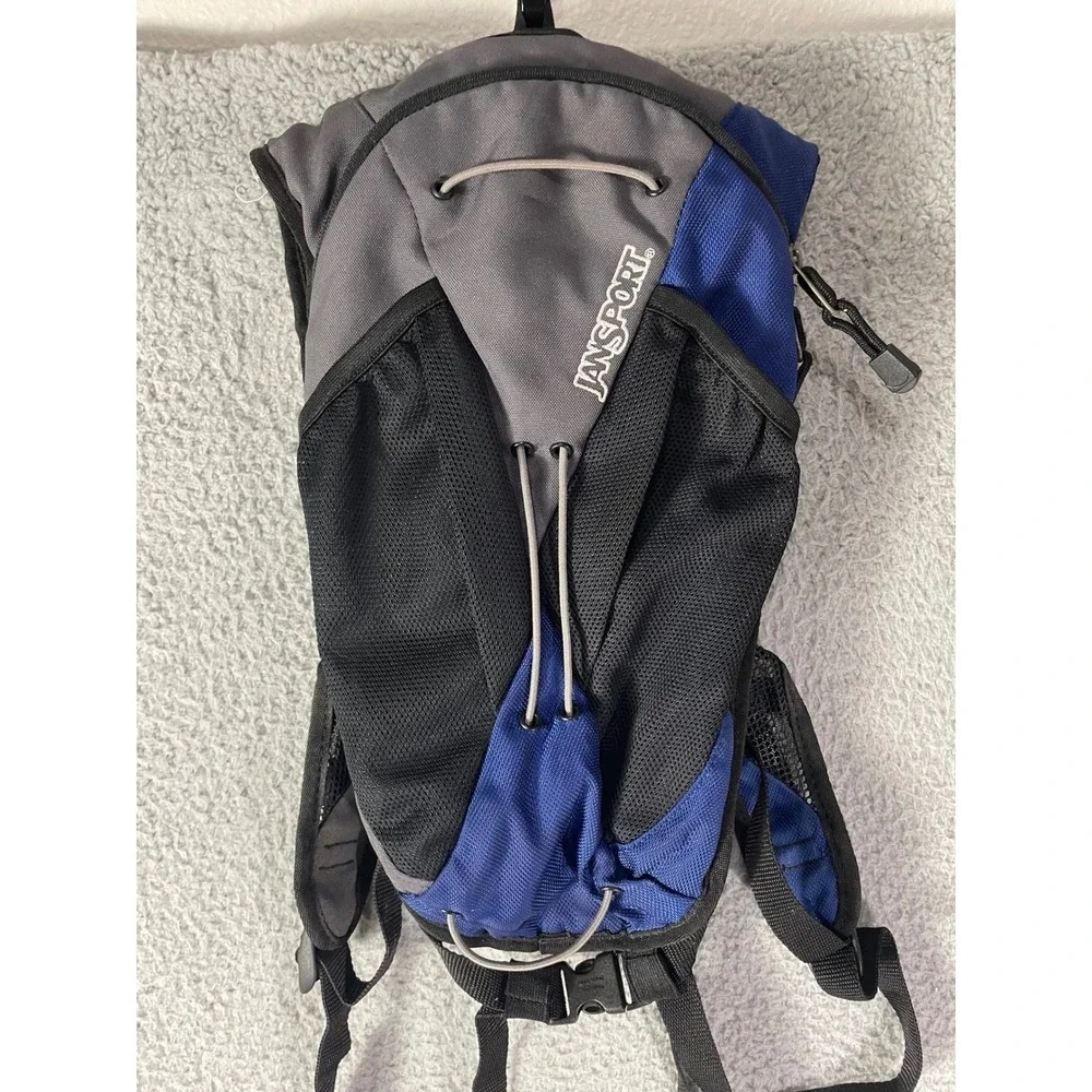JanSport Helium Hydration Backpack Gray Blue Hiking Cycling Running Pack
